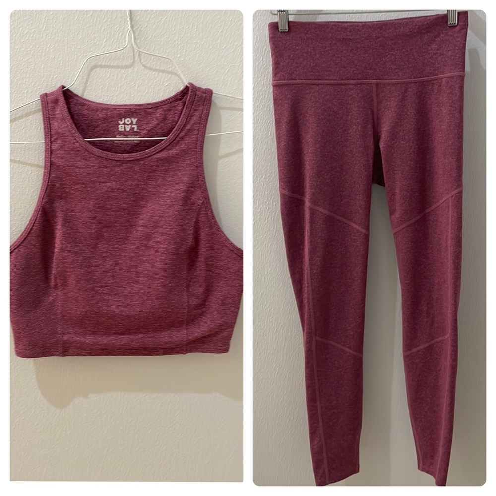Joy Lab Matching Purple Women’s Workout Top and Pants Medium